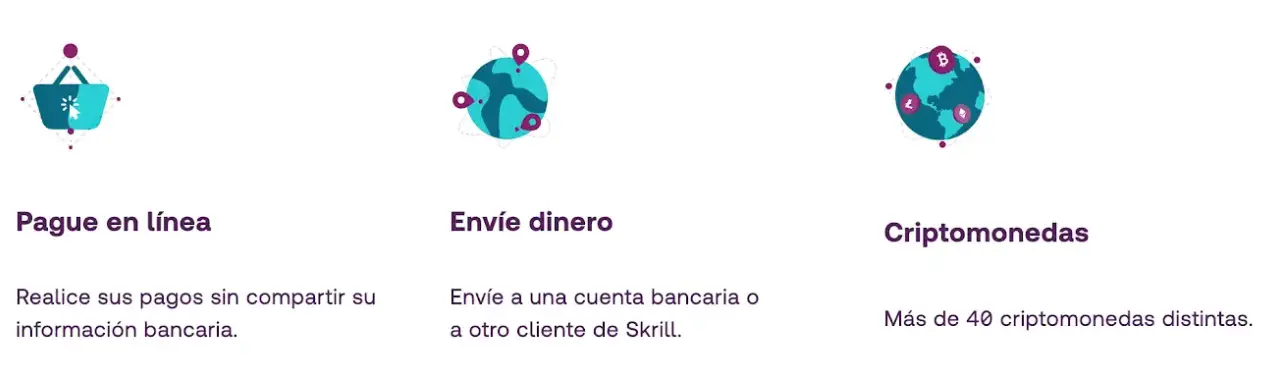 Funciones disponibles en Skrill Funciones Skrill
